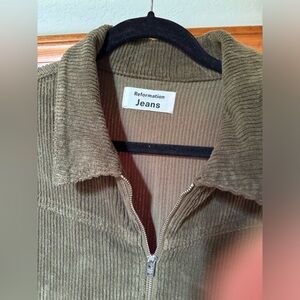 Reformation jumpsuit green courderoy Size 12